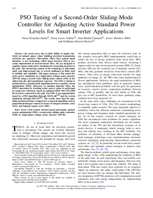 (PDF) PSO Tuning of a Second-Order Sliding-Mode Controller for ...