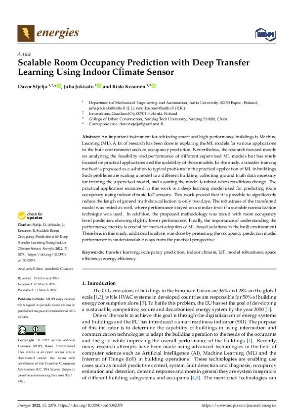 (PDF) Scalable Room Occupancy Prediction with Deep Transfer Learning ...