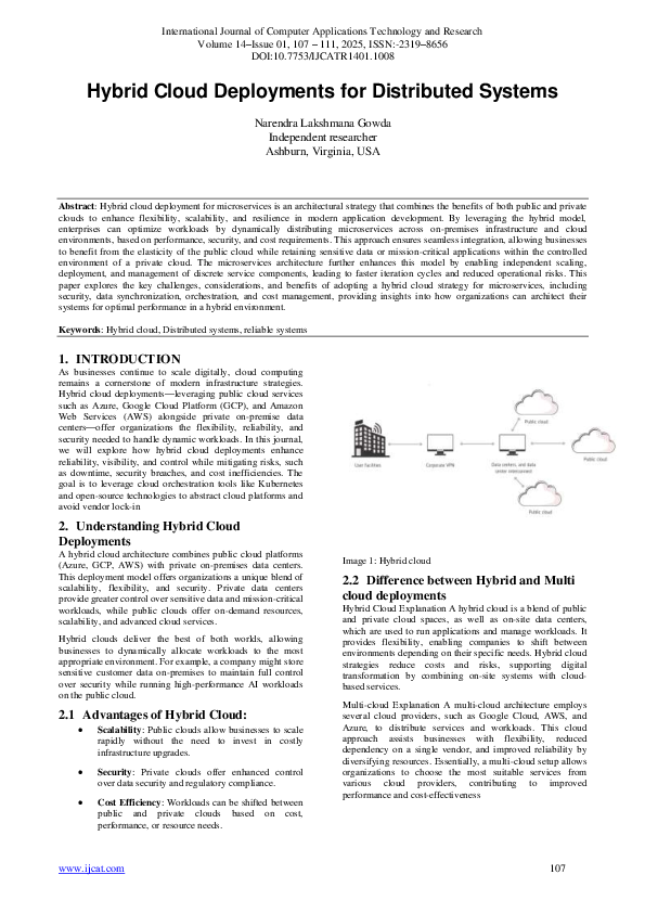 (PDF) Hybrid Cloud Deployments for Distributed Systems