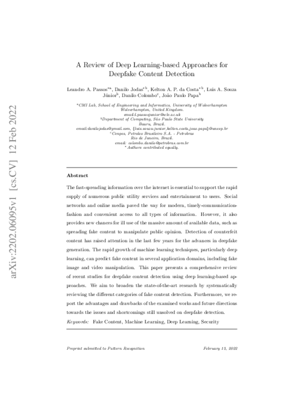(PDF) A Review of Deep Learning-based Approaches for Deepfake Content ...