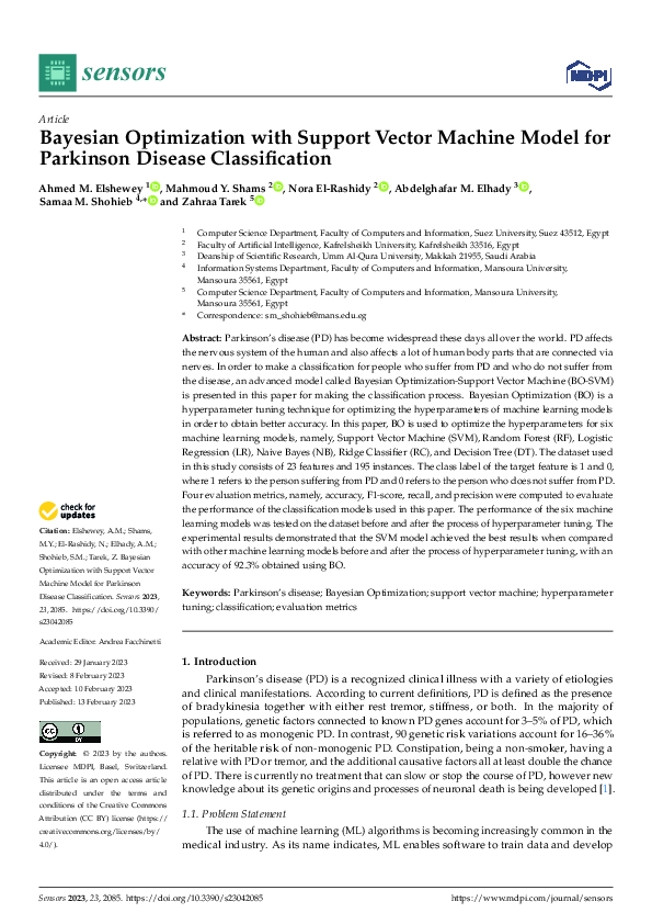 (PDF) Bayesian Optimization with Support Vector Machine Model for ...