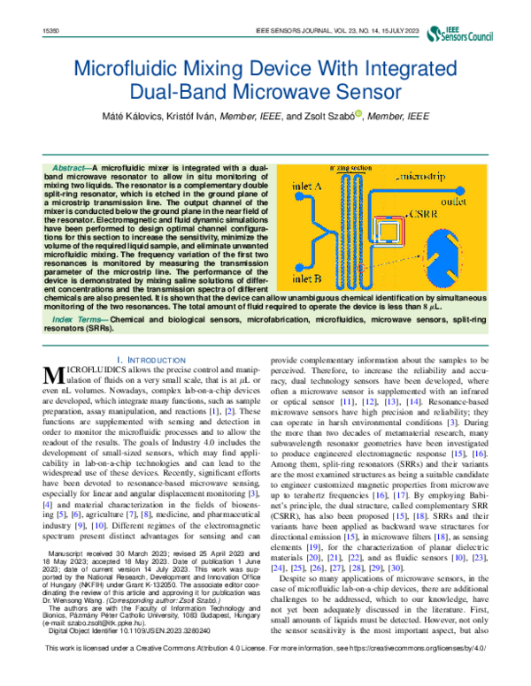(PDF) Microfluidic Mixing Device With Integrated Dual-Band Microwave Sensor