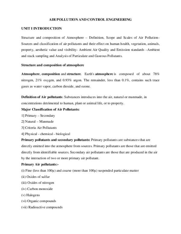 (PDF) Air Pollutionand Control Engineering 1