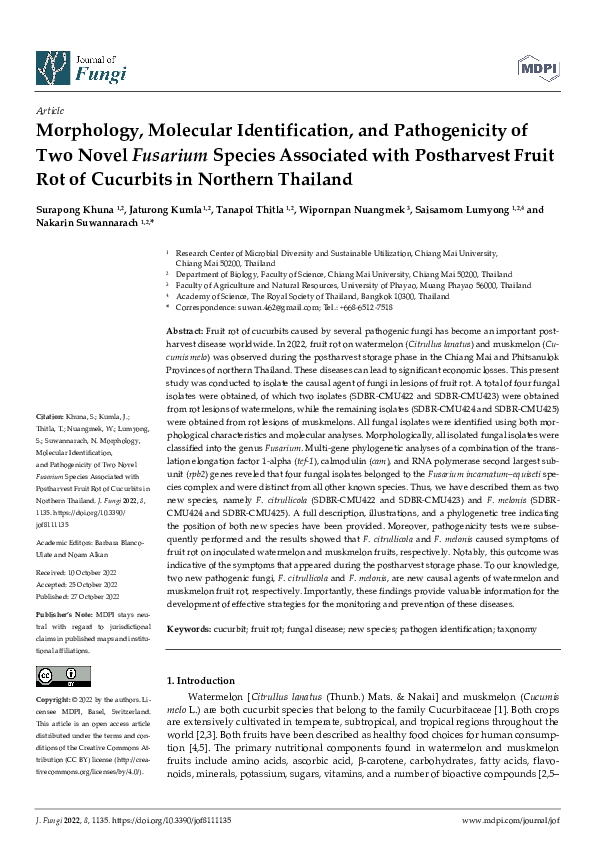 (PDF) Morphology, Molecular Identification, and Pathogenicity of Two ...