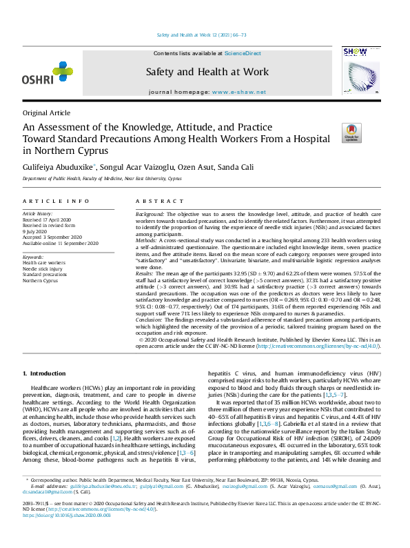 (PDF) An Assessment of the Knowledge, Attitude, and Practice Toward ...