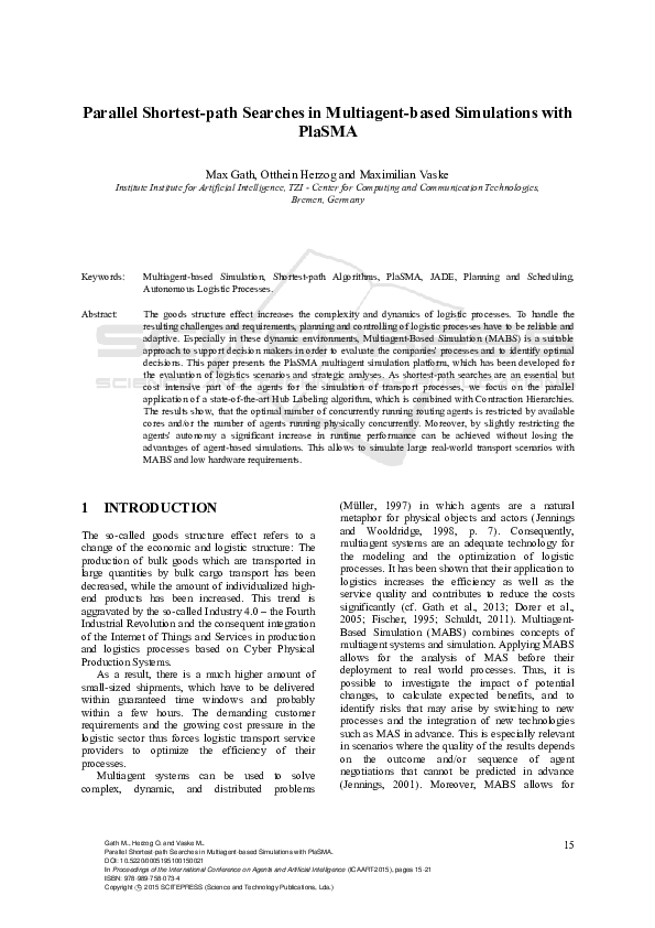 (PDF) Parallel Shortest-path Searches in Multiagent-based Simulations ...