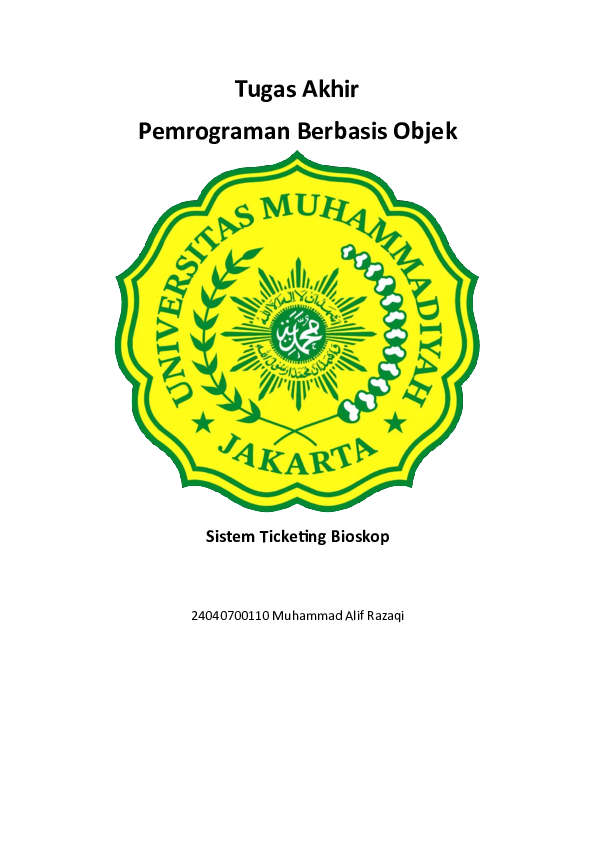 (PDF) Tugas Akhir Pemrograman Berbasis Objek