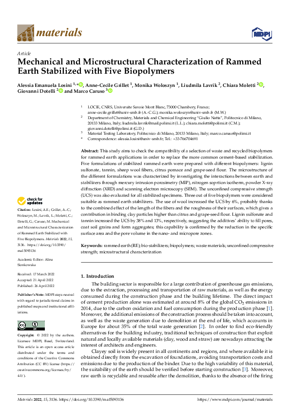 (PDF) Mechanical and Microstructural Characterization of Rammed Earth ...