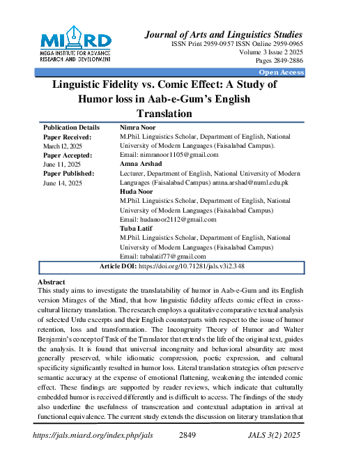 (PDF) Linguistic Fidelity vs. Comic Effect: A Study of Humor loss in ...