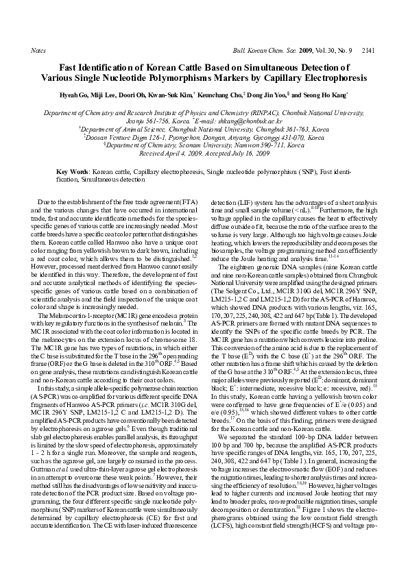 (PDF) Fast Identification of Korean Cattle Based on Simultaneous ...