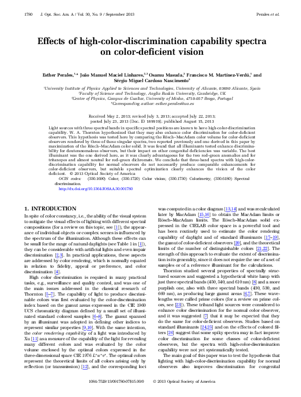 (PDF) Effects of high-color-discrimination capability spectra on color ...