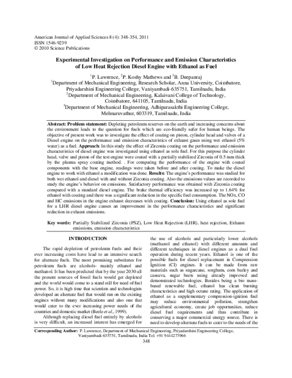 (PDF) Experimental Investigation on Performance and Emission ...