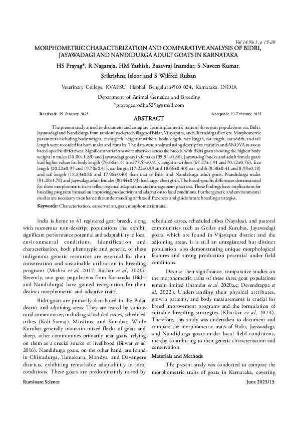 (PDF) MORPHOMETRIC CHARACTERIZATION AND COMPARATIVE ANALYSIS OF BIDRI ...