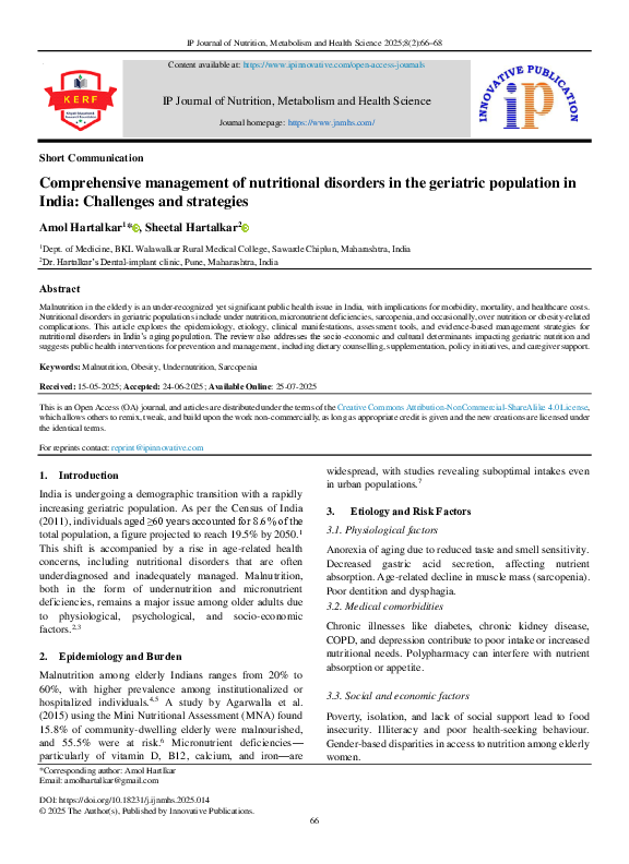 (PDF) Comprehensive management of nutritional disorders in the ...