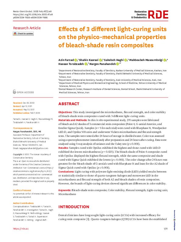 (PDF) Effects of 3 different light-curing units on the physico ...