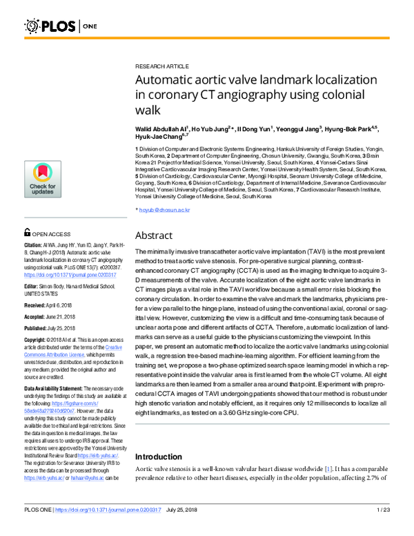 (PDF) Automatic aortic valve landmark localization in coronary CT ...