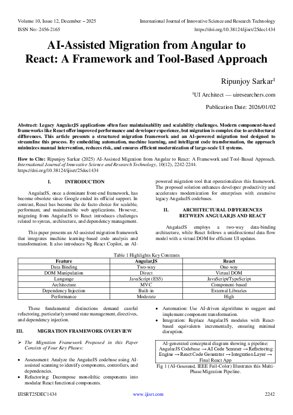 (PDF) AI-Assisted Migration from Angular to React: A Framework and Tool ...