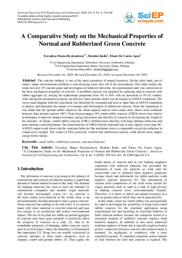 (PDF) A Comparative Study on the Mechanical Properties of Normal and ...