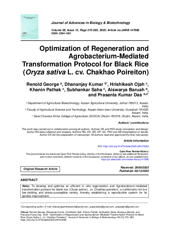 (PDF) Optimization of Regeneration and Agrobacterium-Mediated ...