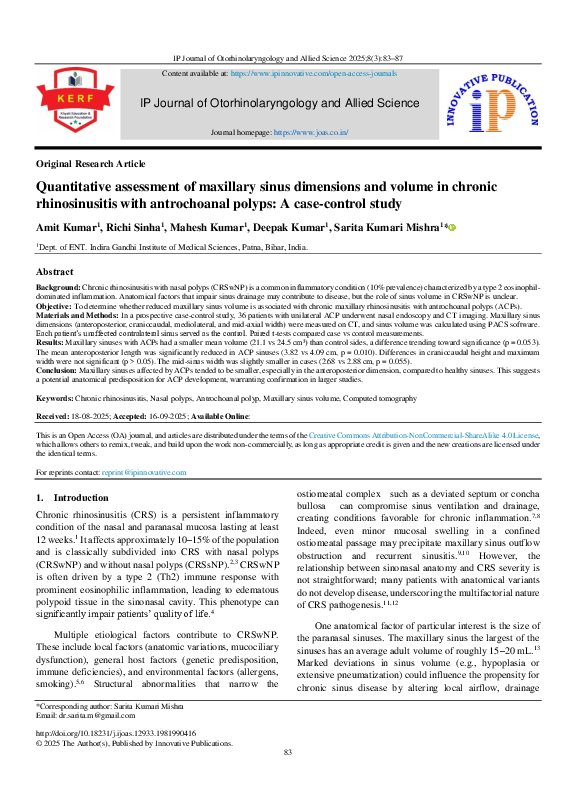 (PDF) Quantitative assessment of maxillary sinus dimensions and volume ...