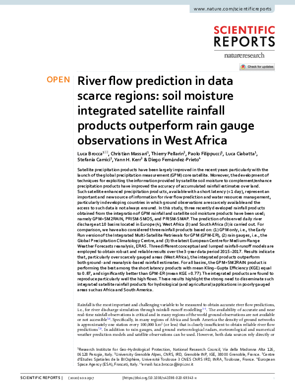 (PDF) River flow prediction in data scarce regions: soil moisture ...