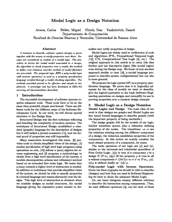 (PDF) Modal logic as a design notation