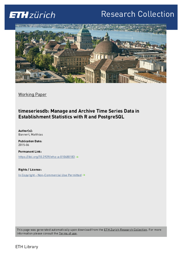 (PDF) timeseriesdb: Manage and Archive Time Series Data in ...