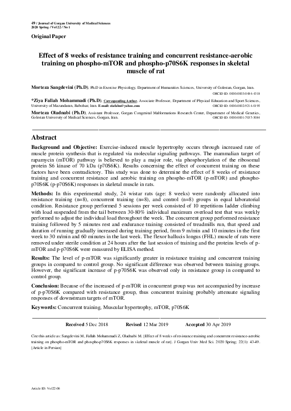 (PDF) Effect of 8 weeks of resistance training and concurrent ...