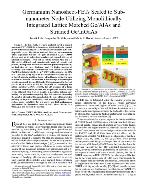 (PDF) Germanium Nanosheet-FETs Scaled to Subnanometer Node Utilizing ...