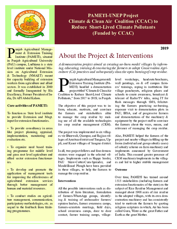(PDF) PAMETI-UNEP Project Climate & Clean Air Coalition (CCAC) to ...