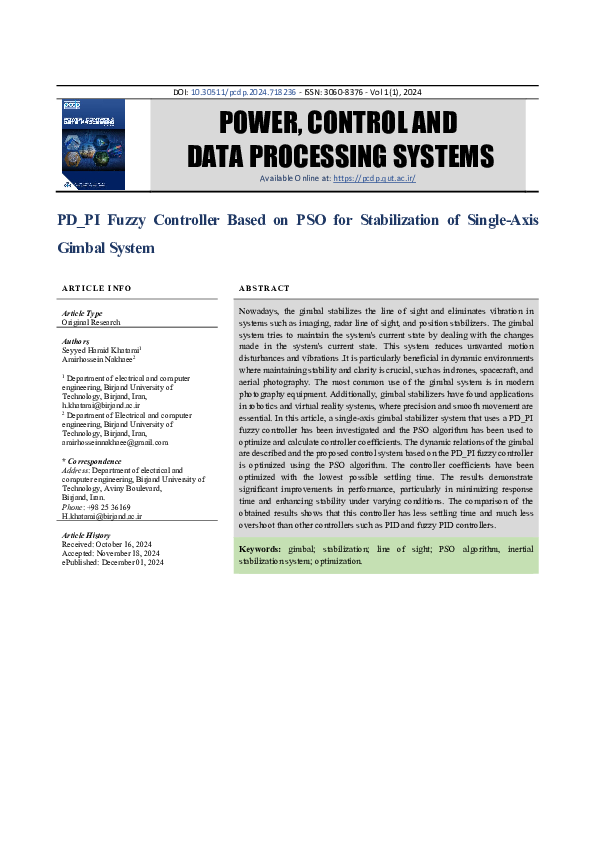 (PDF) PD_PI Fuzzy Controller Based on PSO for Stabilization of Single ...