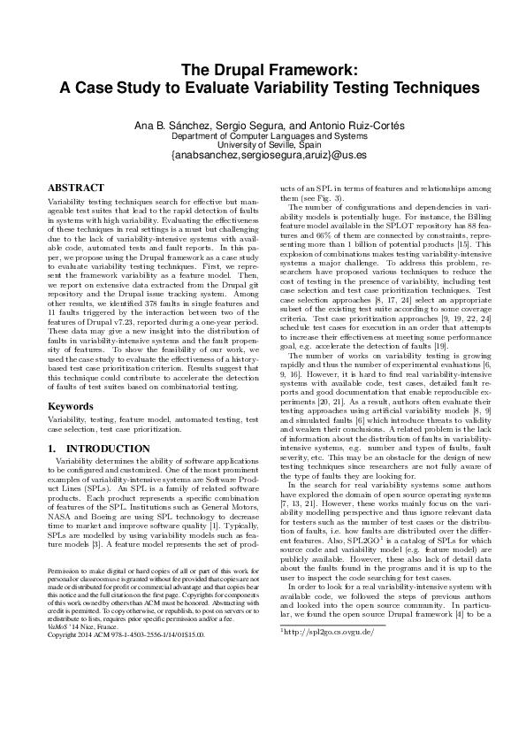 (PDF) The Drupal framework: A case study to evaluate variability ...