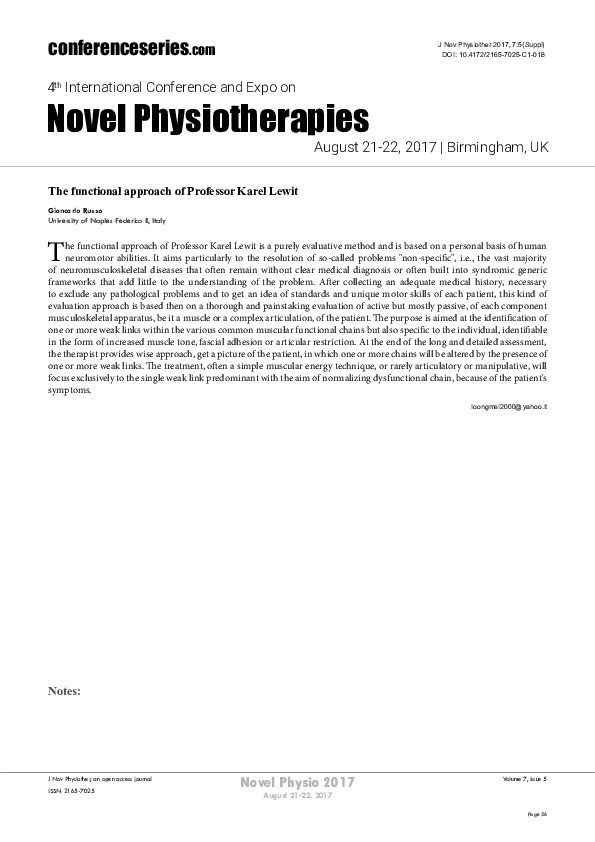(PDF) The functional approach of Professor Karel Lewit