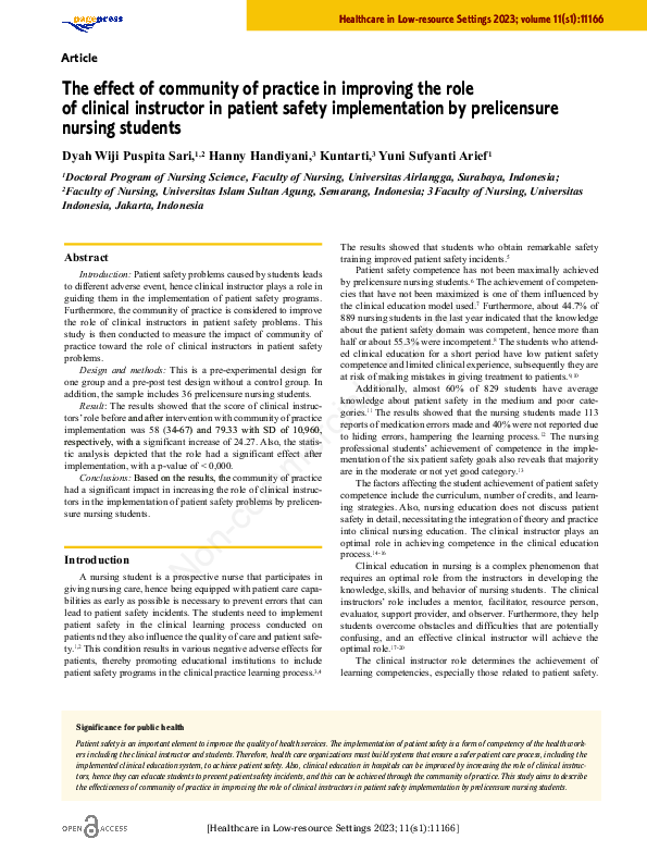 (PDF) The effect of community of practice in improving the role of ...