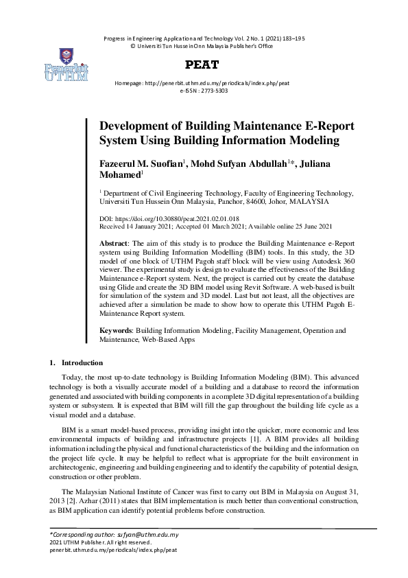 (PDF) Development of Building Maintenance E-Report System Using ...