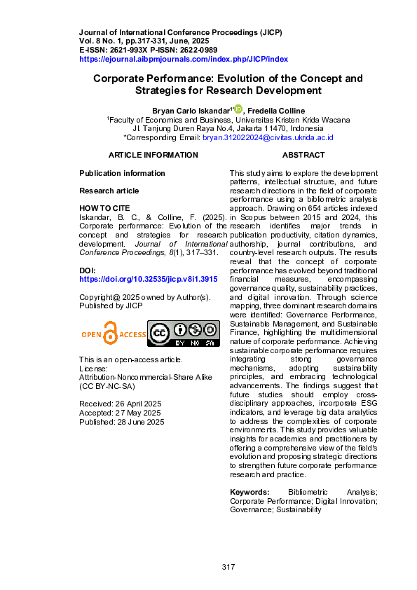 (PDF) Corporate Performance: Evolution of the Concept and Strategies ...