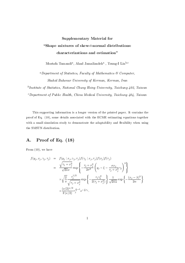 (PDF) Shape mixtures of skew-t-normal distributions: characterizations ...