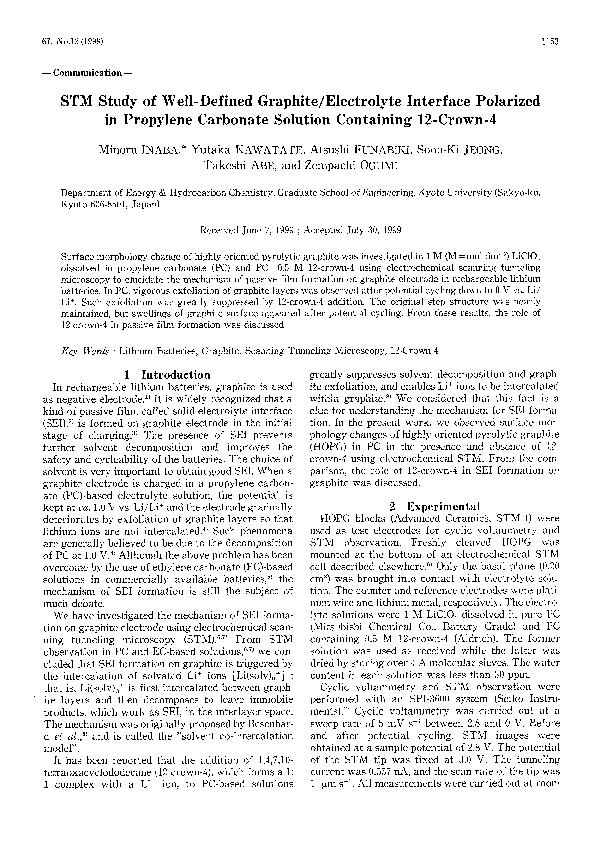 (PDF) STM Study of Well-Defined Graphite/Electrolyte Interface ...