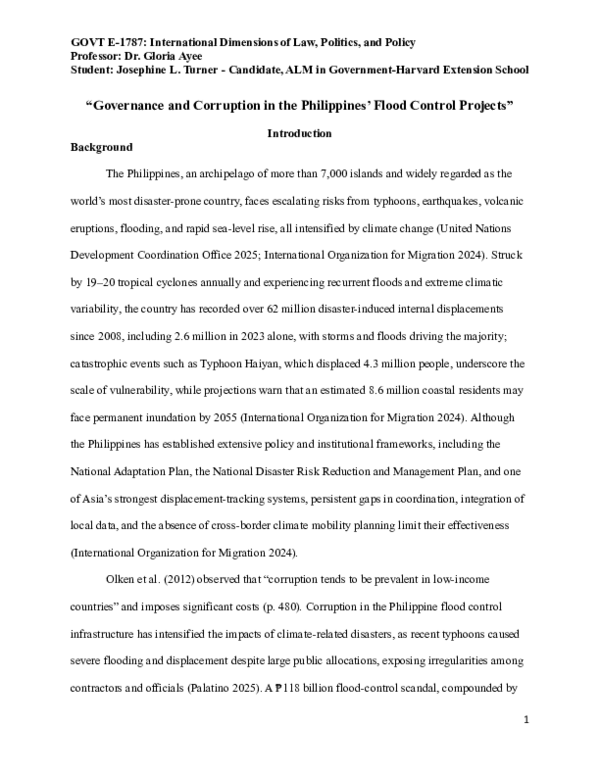 (PDF) “Governance and Corruption in the Philippines’ Flood Control ...