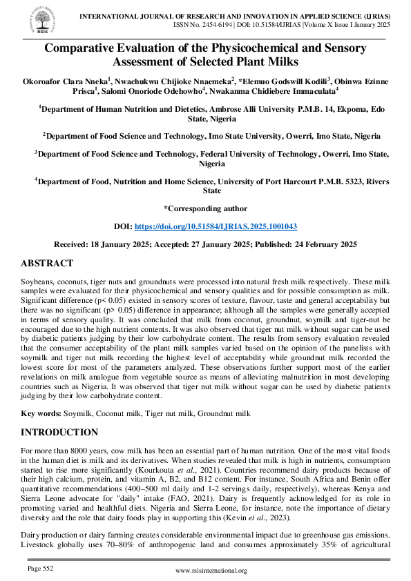 (PDF) Comparative Evaluation of the Physicochemical and Sensory ...