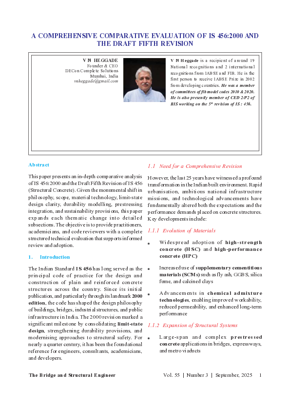 (PDF) A COMPREHENSIVE COMPARATIVE EVALUATION OF IS 456:2000 AND THE ...