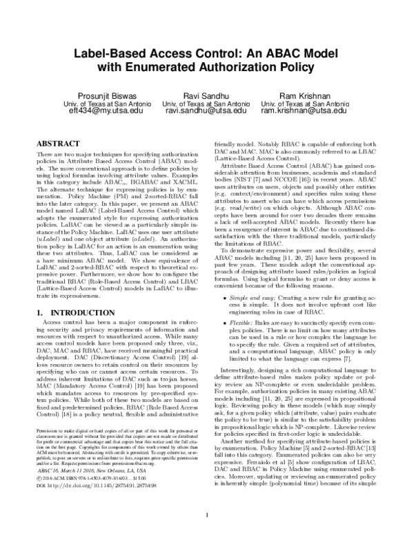 (PDF) Label-Based Access Control