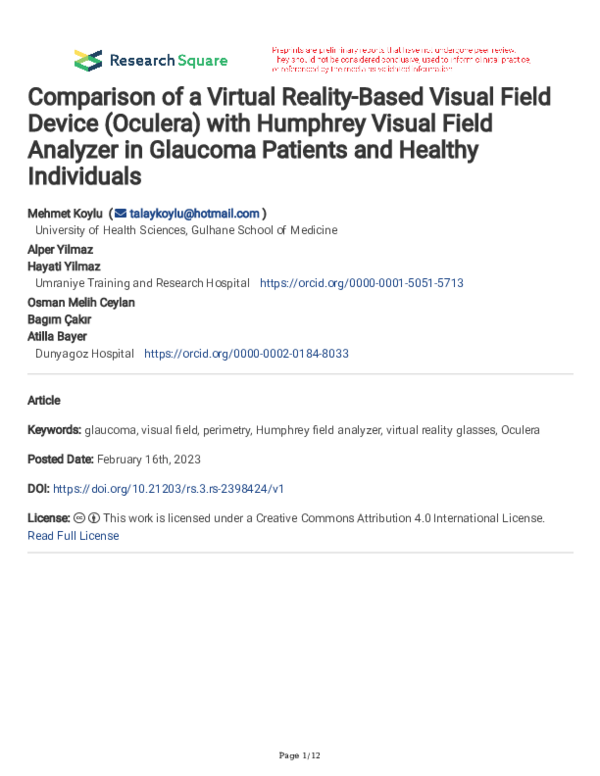 (PDF) Comparison of a Virtual Reality-Based Visual Field Device ...