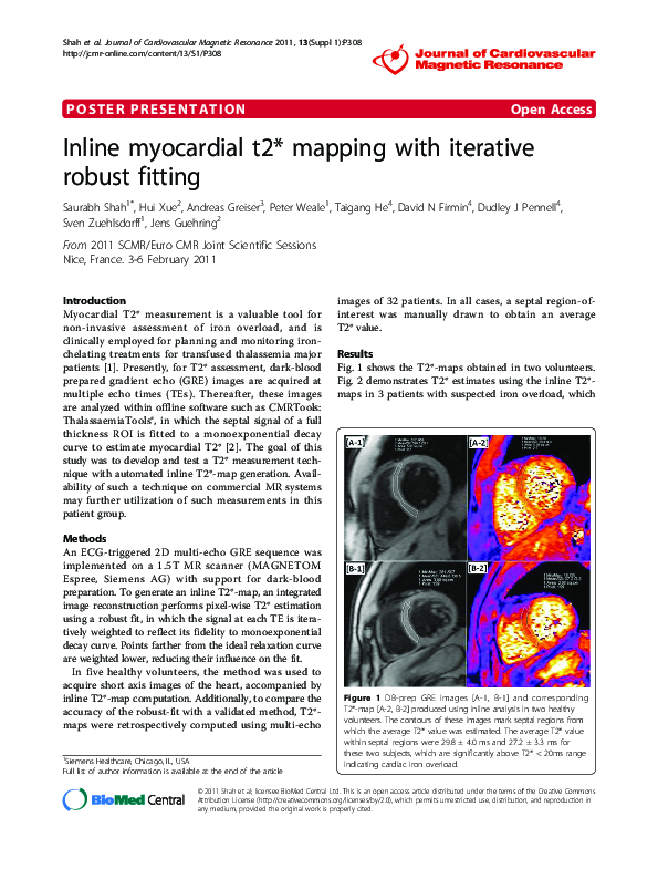 (PDF) Inline myocardial t2* mapping with iterative robust fitting
