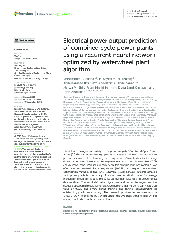 (PDF) Electrical power output prediction of combined cycle power plants ...