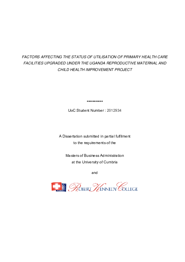 (PDF) FACTORS AFFECTING THE STATUS OF UTILISATION OF PRIMARY HEALTH ...