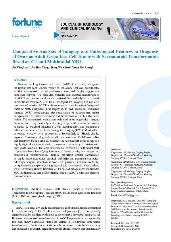 (PDF) Comparative Analysis of Imaging and Pathological Features in ...