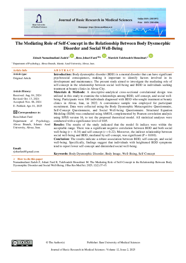 (PDF) The Mediating Role of Self-Concept in the Relationship Between ...