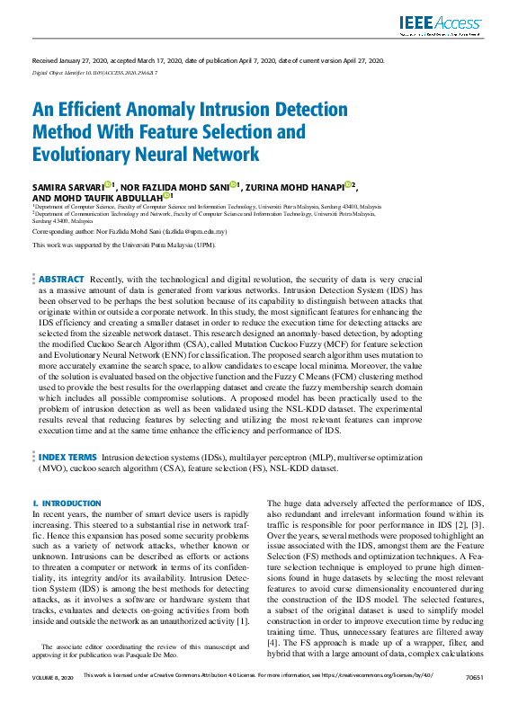 (PDF) An Efficient Anomaly Intrusion Detection Method With Feature ...