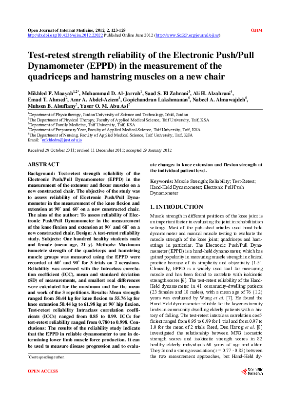 (PDF) Test-retest strength reliability of the Electronic Push/Pull ...